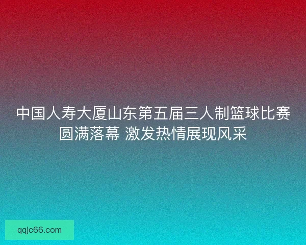 中国人寿大厦山东第五届三人制篮球比赛圆满落幕 激发热情展现风采