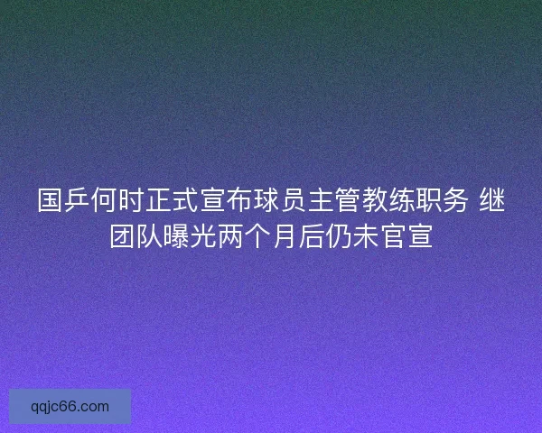 国乒何时正式宣布球员主管教练职务 继团队曝光两个月后仍未官宣