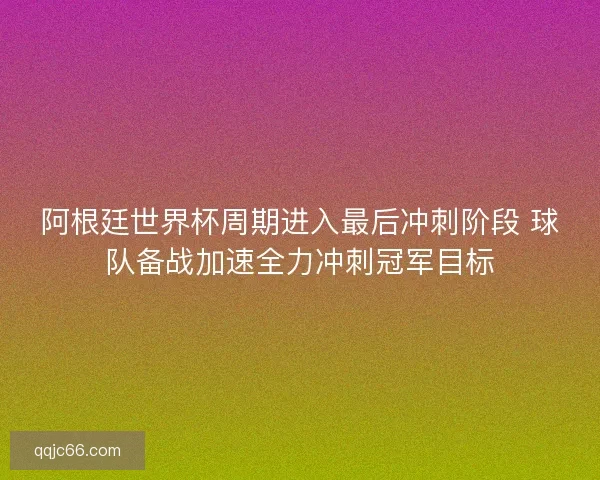 阿根廷世界杯周期进入最后冲刺阶段 球队备战加速全力冲刺冠军目标